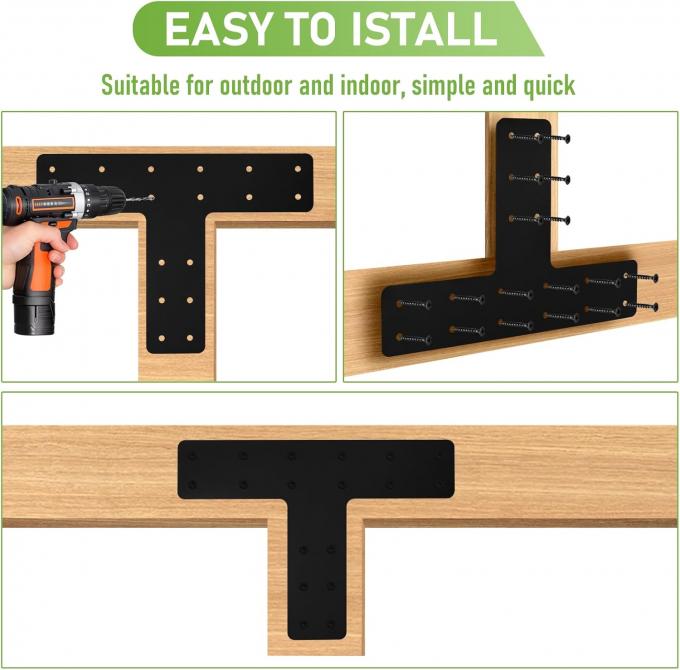 黒い粉末で覆われた右角ブレーキット 角を修復する家具のための家具 パビリオン 鉄筋の枠 3