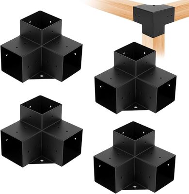 屋外モダンパーゴラブラケットセット 木製ポストベースキット スチールブラケット付き モジュール式サイジング パーゴラブラケットキット